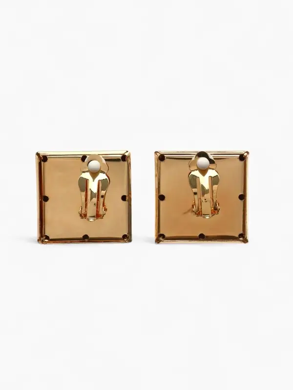 Серьги клипсы для ушей QF &laquo;Тренд. Квадрат&raquo;, металл, цвет золото