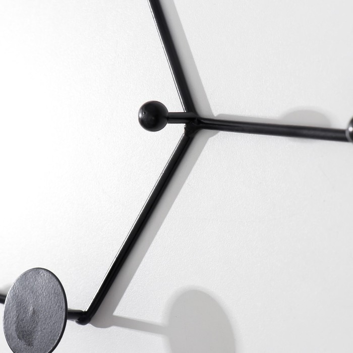 Крючки декоративные металл Крючки декоративные металл "Молекулы" чёрный 29,5х55 см