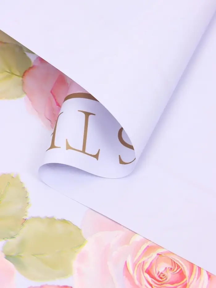 Пленка для цветов, "Розы", светло-фиолетовая, 57х57 см