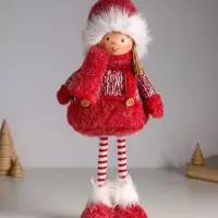 Кукла интерьерная "Малышка в бело-красном наряде" 20х11х43 см