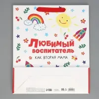 Пакет подарочный ламинированный, упаковка, &laquo;Любимый воспитатель&raquo;, M 25.5&times;30&times;9 см