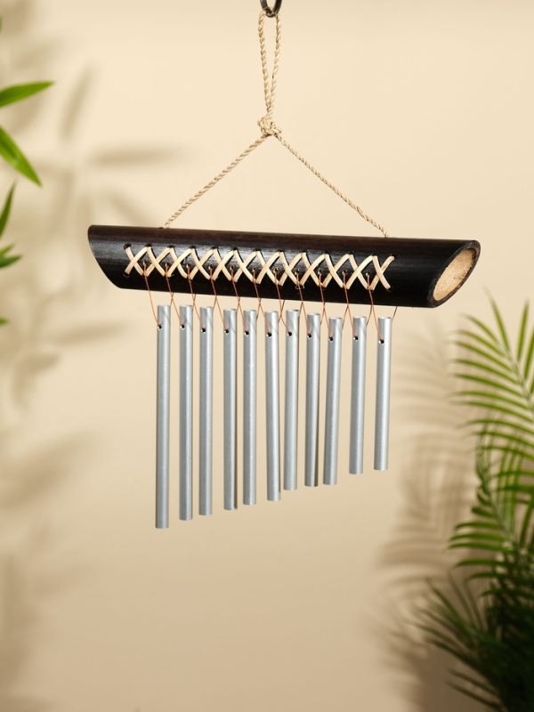 Музыка ветра Музыка ветра "Тропики" бамбук, алюминий, 25х3,5х30 см, цв. черный
