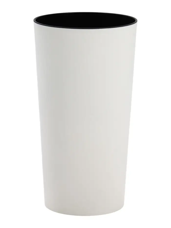 Кашпо со вставкой 26х26х46 см (вставка 9 л) "КАМЕЛИЯ 3" белый