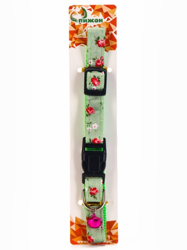 Ошейник Ошейник "Цветочный вайб", 40 х 1,5 см, зелёный