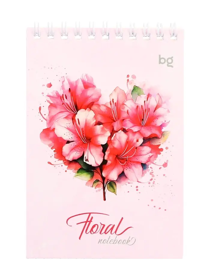 Блокнот А6, 40 листов в клетку, Floral notebook, на гребне, МИКС