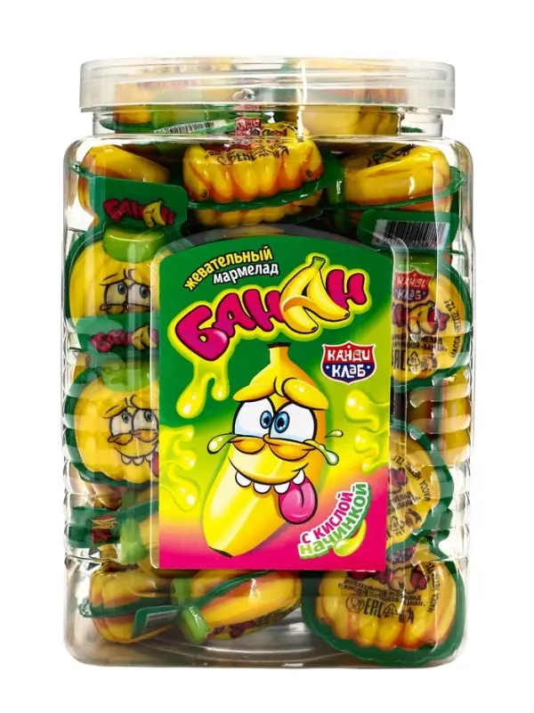 Жевательный мармелад с кислой начинкой &laquo;Банан&raquo;, 12 г