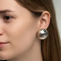 Серьги клипсы для ушей QF &laquo;Тренд. Объёмный круг&raquo;, цвет серебро