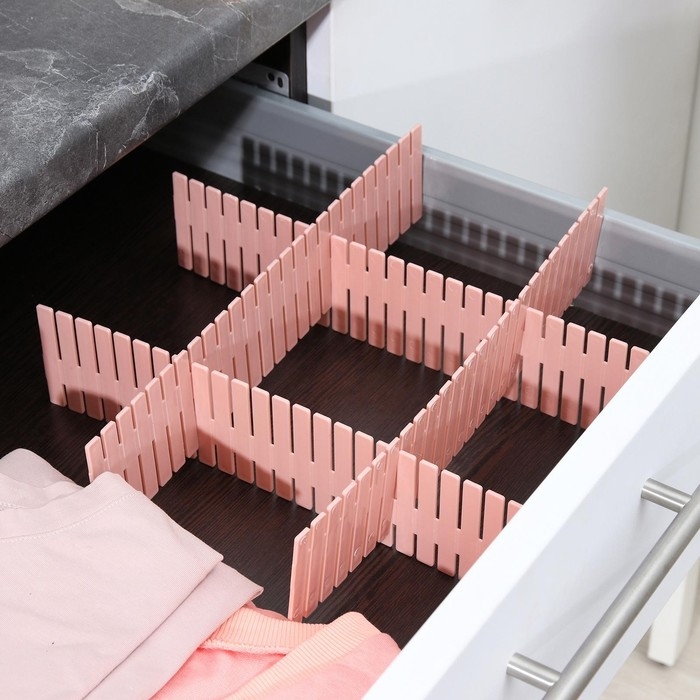 Органайзер - разделитель для ящиков, 4 шт, 46×7 см, цвет МИКС Органайзер - разделитель для ящиков, 4 шт, 46×7 см, цвет МИКС