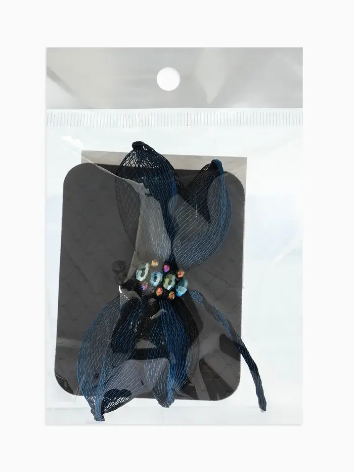 Брошь &laquo;Стрекоза&raquo; плетёная, цвет сине-чёрный