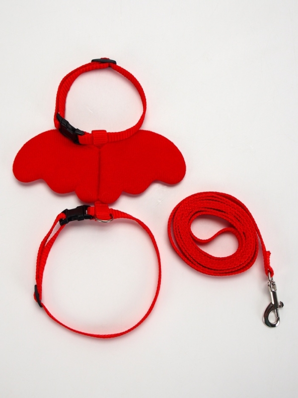 Комплект амуниции "Ангел", размер XS, шлейка 19-26 см, поводок 120 х 1 см, красный