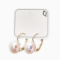 Серьги пластик "Майорика" круг, цвет белый в золоте