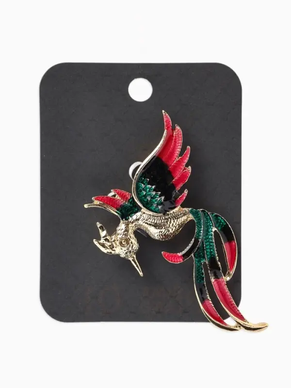 Брошь &laquo;Феникс&raquo; , цветная в золоте