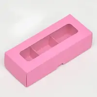 Коробка для 3 конфеты, 13.7×5.5×3.5 см. Кондитерская упаковка