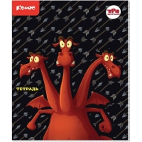 Тетрадь общая Комус Три богатыря 'Дракон', А5, 48л, клетка, скреп., ВБ-лак