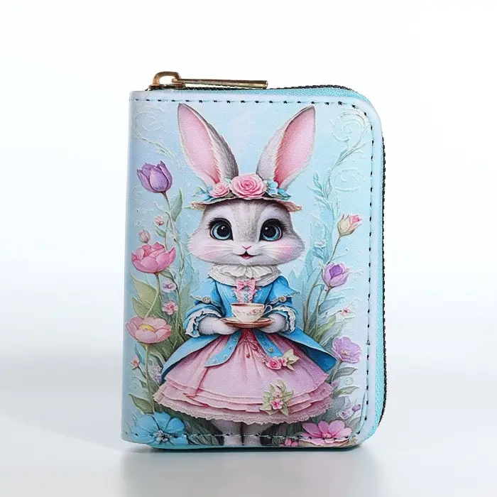 Кошелёк на молнии &laquo;Зайка&raquo;, маленький, голубой