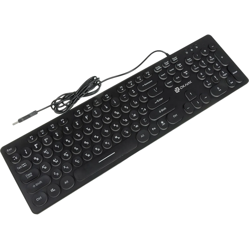 Клавиатура Oklick 420MRL черный USB slim Multimedia LED (1091226)