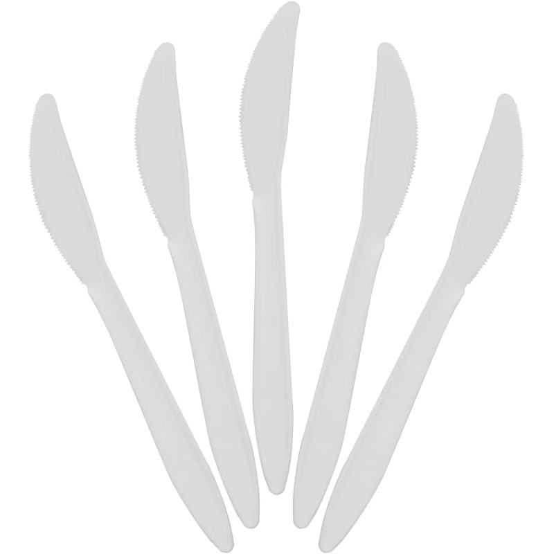 Нож одноразовый 163 мм, бел.,кукурузный крахмал, 50 шт/уп GREEN MYSTERY