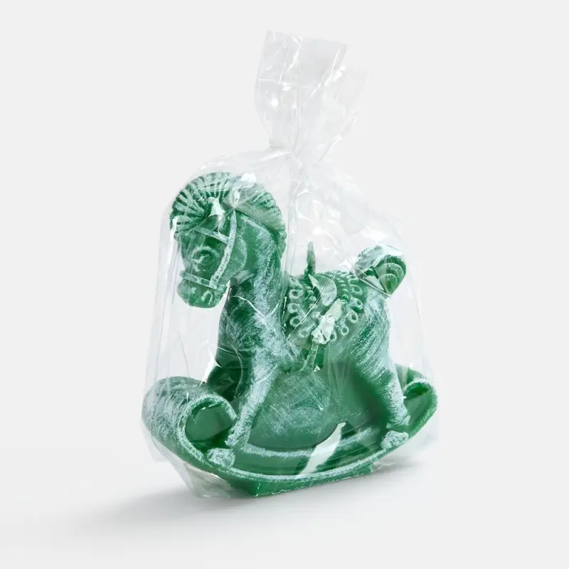 Свеча фигурная «Лошадка-качалка», зеленая Свеча фигурная «Лошадка-качалка», зеленая