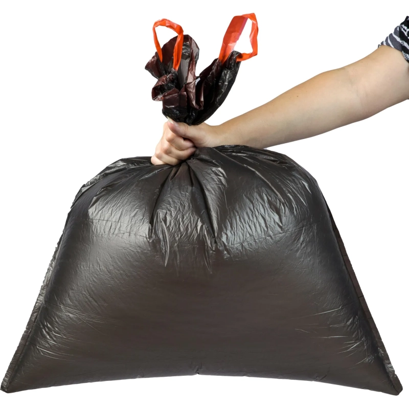 Мешки для мусора ПНД 60л 12мкм 20шт/рул черные 58x68см&nbsp;Luscan с завязками