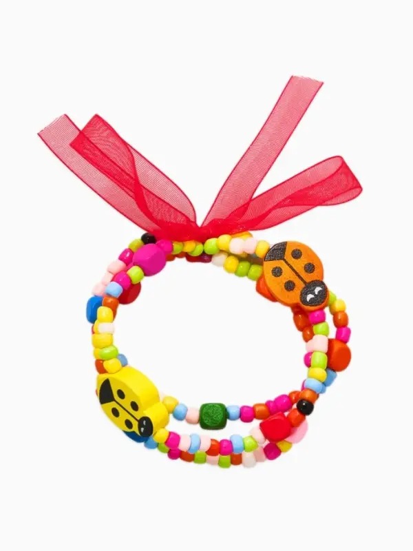 Браслеты детские &laquo;Выбражулька. Бант, божья коровка&raquo;, d=4 см, набор 3 шт. разноцветный