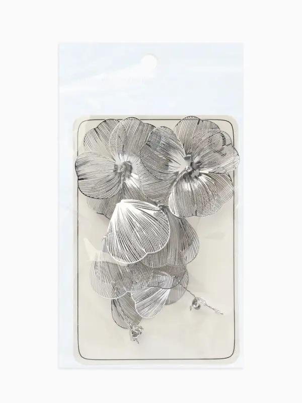 Серьги висячие &laquo;Цветок&raquo;, каталея, цвет серебро, 10 см