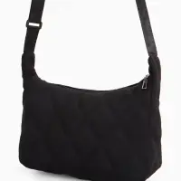 Сумка женская багет на молнии, 30&times;10&times;19 см, чёрная