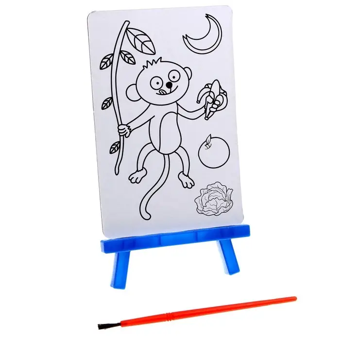 Раскраска на подставке «Обезьянка» + кисть Раскраска на подставке «Обезьянка» + кисть