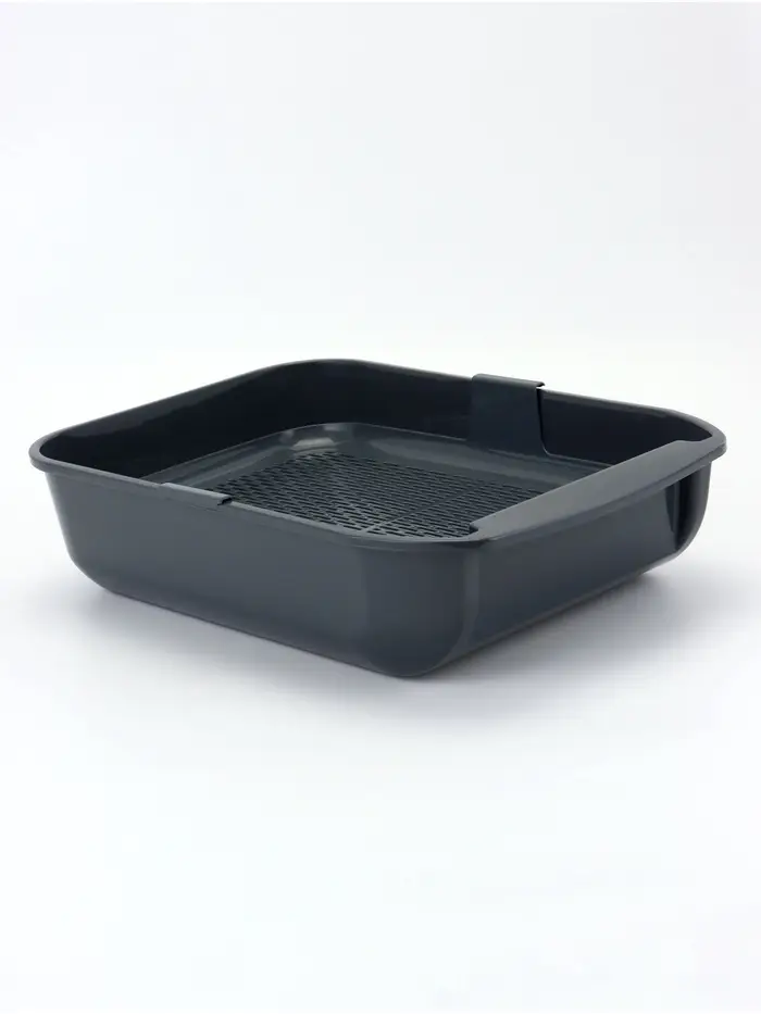 Туалет для кошек &laquo;Марсель&raquo;, 50&times;34.5&times;12 см, глубокий, с сеткой, полипропилен, серый