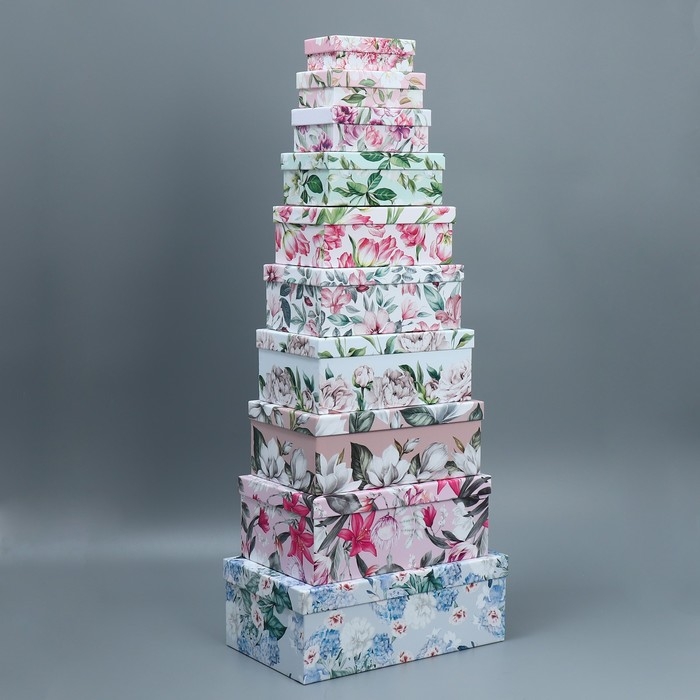 Набор коробок 10 в 1, упаковка подарочная, «Цветочный сад», 12 х 7 х 4 - 32.5 х 20 х 12.5 см Набор коробок 10 в 1, упаковка подарочная, «Цветочный сад», 12 х 7 х 4 - 32.5 х 20 х 12.5 см