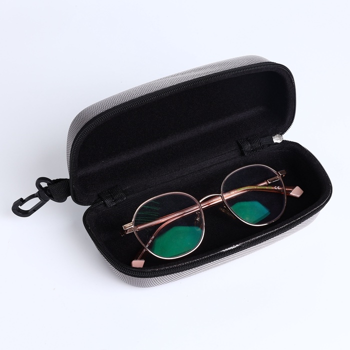 Футляр для очков на молнии, длина 17 см, цвет серый Футляр для очков на молнии, длина 17 см, цвет серый