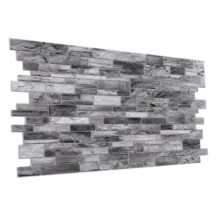 Панель ПВХ плитка песчаник Антрацит 485х960 Панель ПВХ плитка песчаник Антрацит 485х960