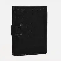 Портмоне мужское на кнопке, 2 в 1, для автодокументов, 4 отдела, для карт, для монет, чёрное