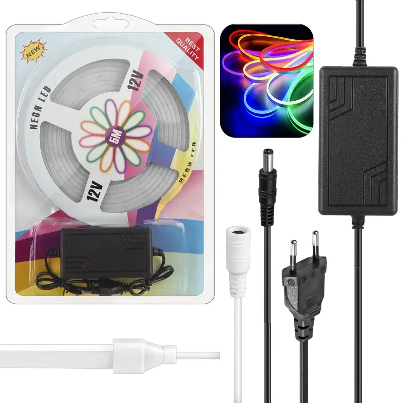 Светодиодная лента 5м гибкая неоновая белая Светодиодная лента 5м гибкая неоновая белая