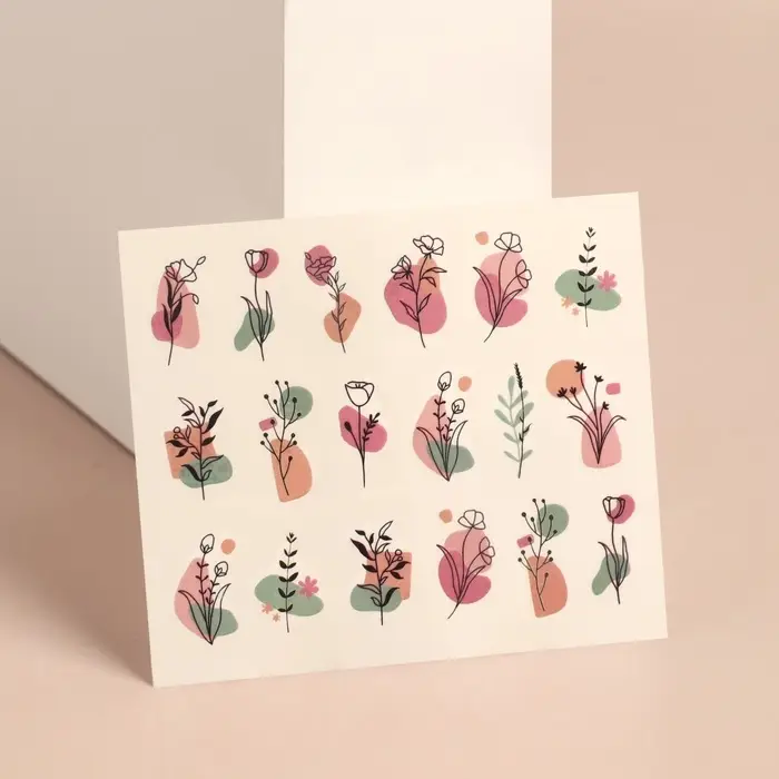 Слайдеры для ногтей «Летние цветы», разноцветные Слайдеры для ногтей «Летние цветы», разноцветные