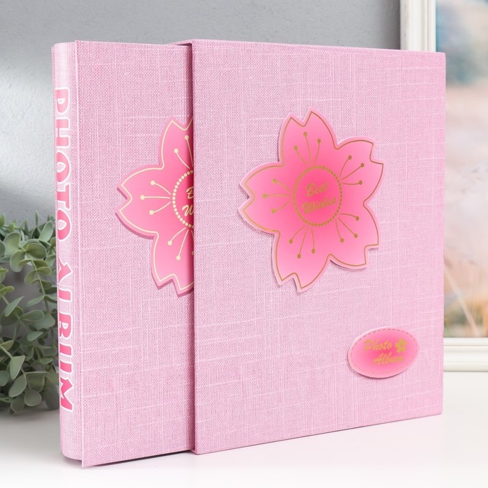 Фотоальбом на 200 фото 13х18 см Фотоальбом на 200 фото 13х18 см "Объёмный цветочек" МИКС 30х23,5х5,5 см