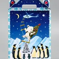 Подарочная новогодняя коробка «Пингвины», для сладких подарков, 16.8×7×25 см