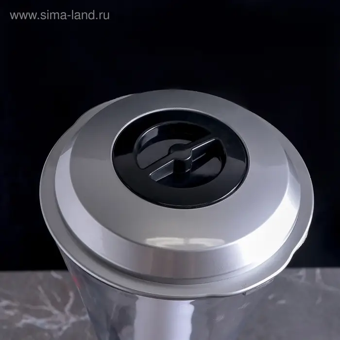 Башня пивная &laquo;Металлик&raquo;, 3 л, колба для льда, с подсветкой, 2 батарейки CR=2032, пластик, серебристая