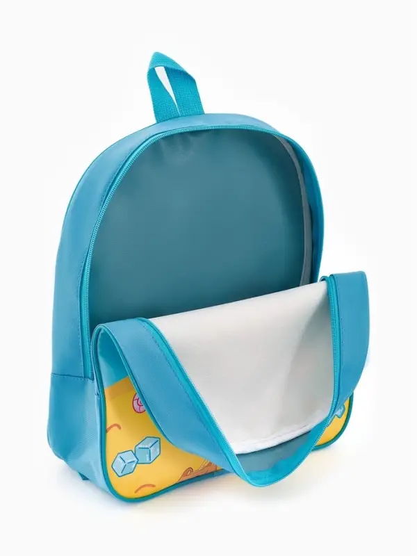 Рюкзак детский 27*10*30, отд на молнии, капибара голубой