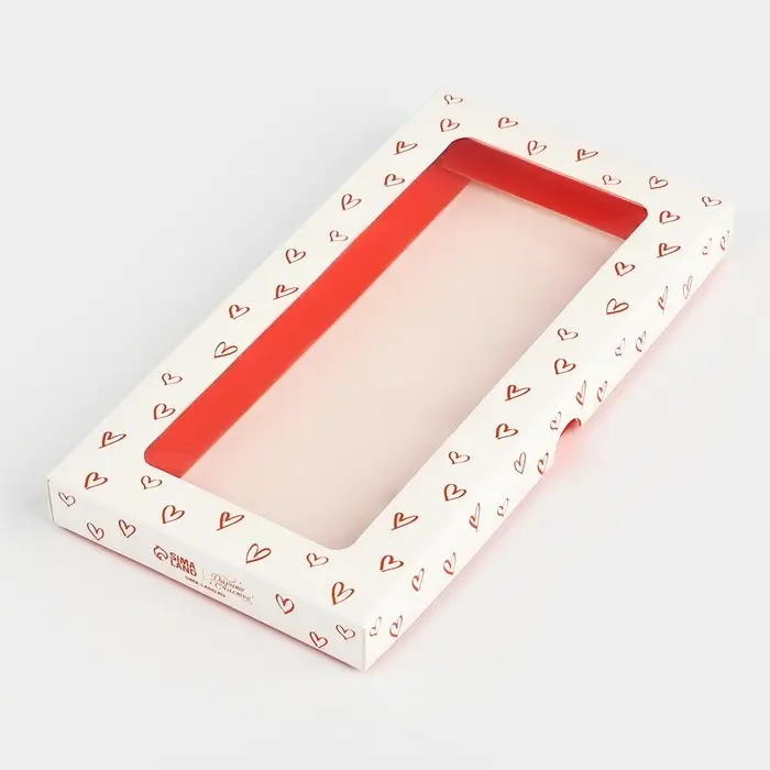 Коробка для шоколада «Сердечки», с окном, 9.4 х 1.7 х 18.4 см Коробка для шоколада «Сердечки», с окном, 9.4 х 1.7 х 18.4 см