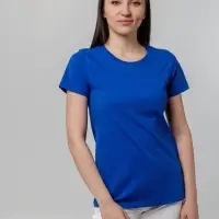 Футболка женская T-bolka Stretch Lady, ярко-синяя (royal), размер S