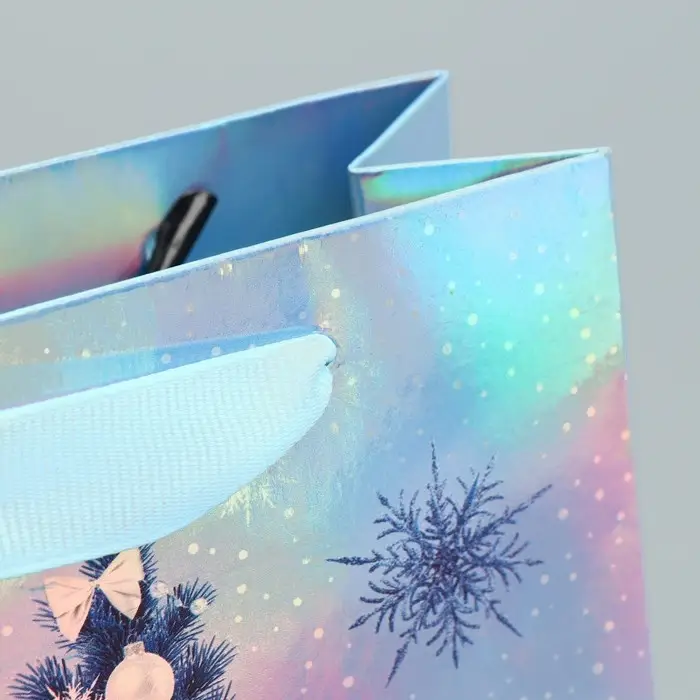 Пакет подарочный новогодний ламинированный «Счастья в Новом году», S 12 х 15 х 5.5 см