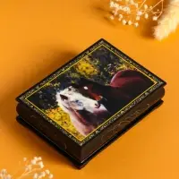 Шкатулка «Пара лошадей», 10×14 см, лаковая миниатюра Шкатулка «Пара лошадей», 10×14 см, лаковая миниатюра