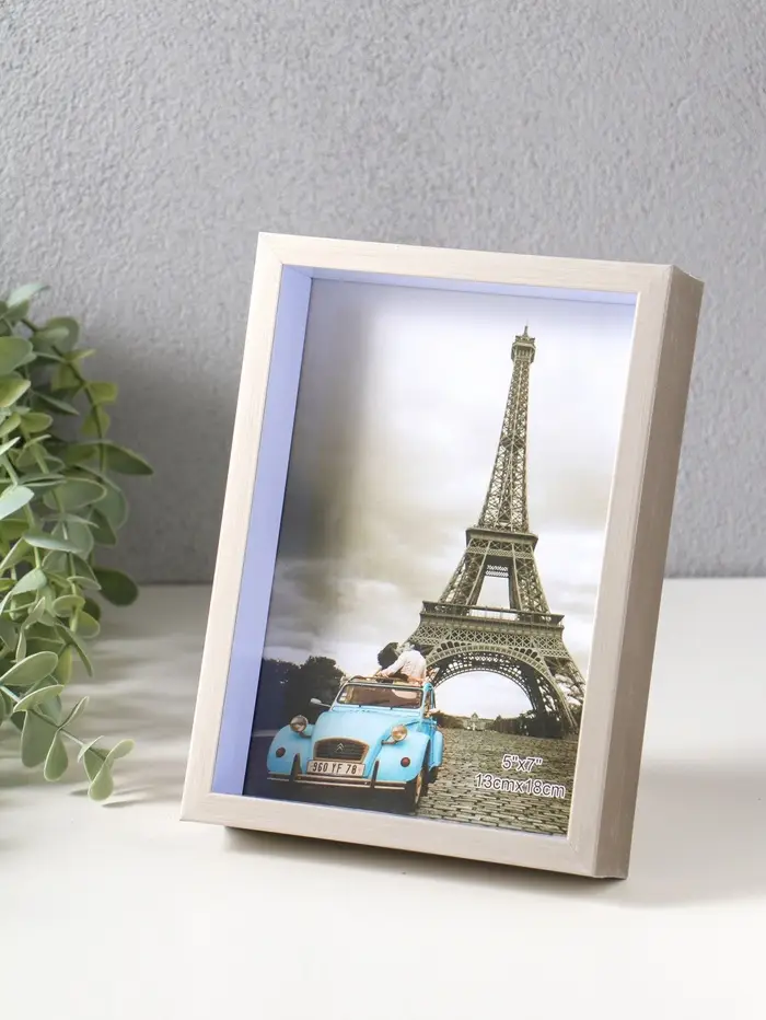 Фоторамка пластик 13х18 см "Ламберто" серебро с белым 19х14х3,5 см