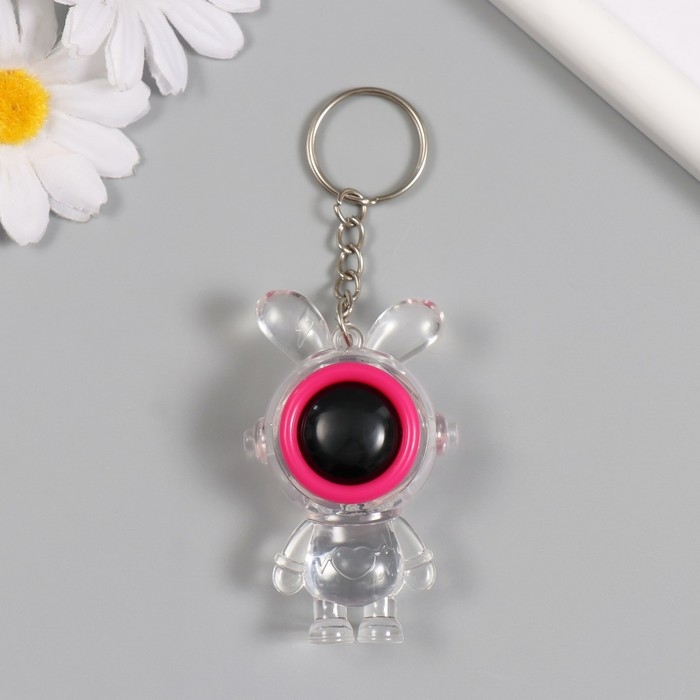 Фонарик свет на кольце Фонарик свет на кольце"Зайчик-космонавт" розовый, мигает LR41х3 шт 2х4х7 см