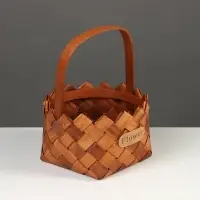 Набор корзин плетёных, 2 шт., 20&times;20&times;12 см, 16&times;16&times;10 см, ива, натуральный цвет