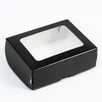 Контейнер на вынос, чёрный, 10×8×3.5 см