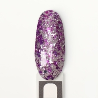 Гель лак для ногтей, «GLITTER FLASH», 3-х фазный, 8мл, LED/UV, цвет прозрачный/фиолетовый (08)
