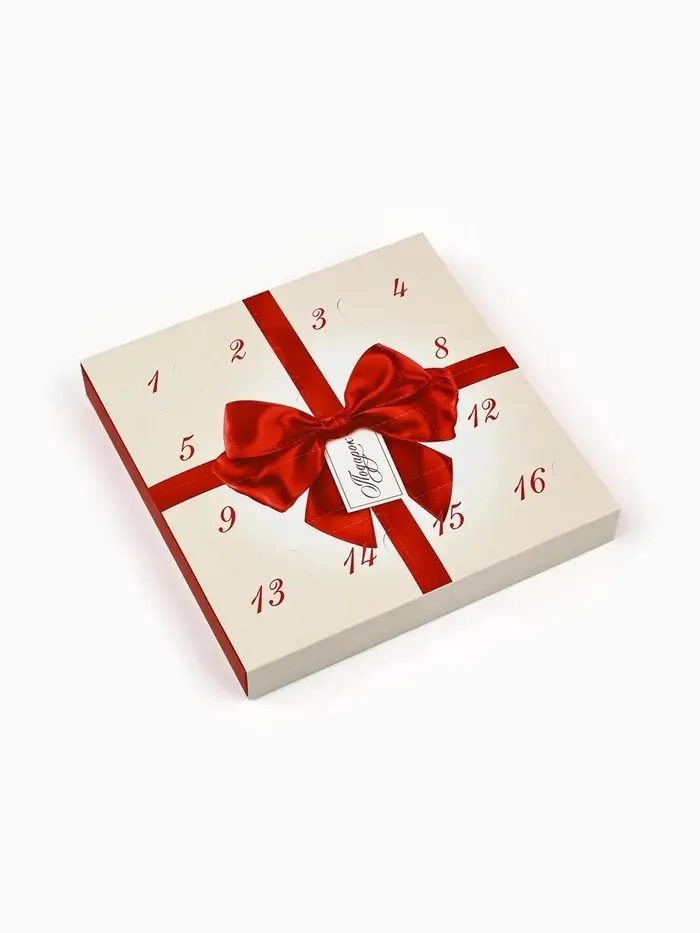Коробка-адвент под 16 конфет, &laquo;Бант&raquo;, 19&times;19&times;2.5 см, кондитерская упаковка