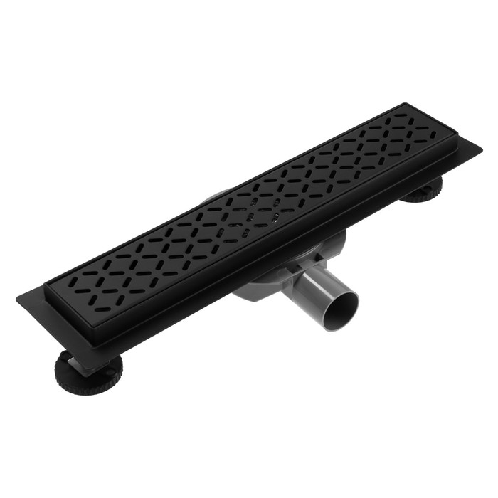 Трап ZEIN engr, c флaнцeм свободного вращ 360°, 7*40 см, d=40/50 мм, нерж сталь, черный