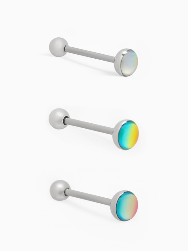 Пирсинг в язык «Штанга» опал, L=2,5 см , цвет МИКС в серебре Пирсинг в язык «Штанга» опал, L=2,5 см , цвет МИКС в серебре